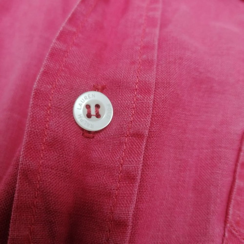 Linen shirt used, vintage red-pink, medium-large fit