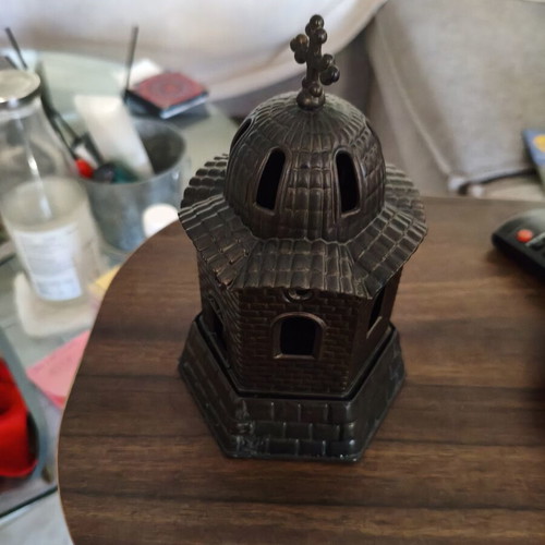 Metal Religious Lamp New, Bronze Color