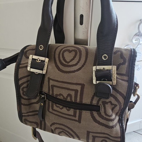 Tous shoulder bag used, fabric beige and brown