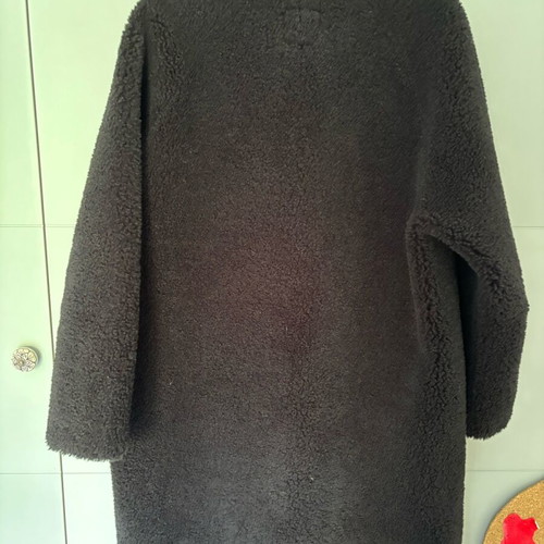 Zara teddy coat like new, black, size L