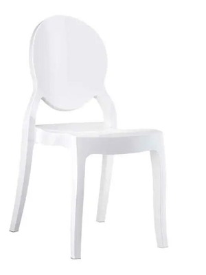 Plexiglass dining chairs like new, pack of 4 white