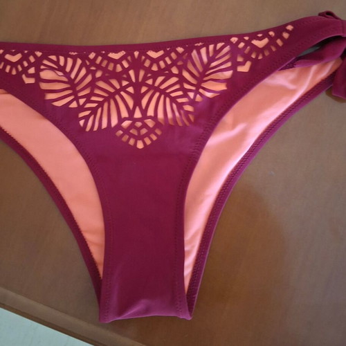 Swimwear slip medium Oysho with side tie new, red