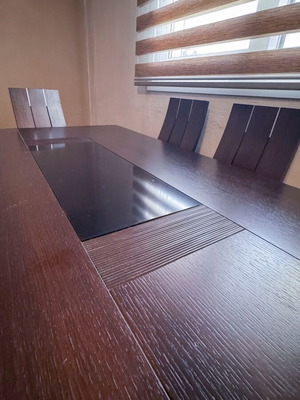 Wenge dining set with 6 solid wood chairs