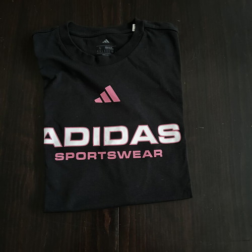 Adidas T Shirt new, black and pink, size L
