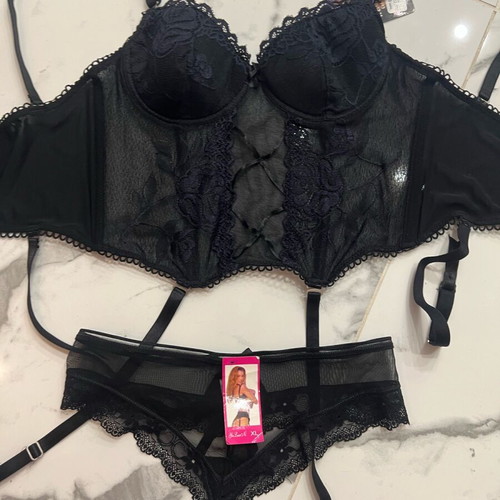 Corset and lingerie new, black, size 34/XS