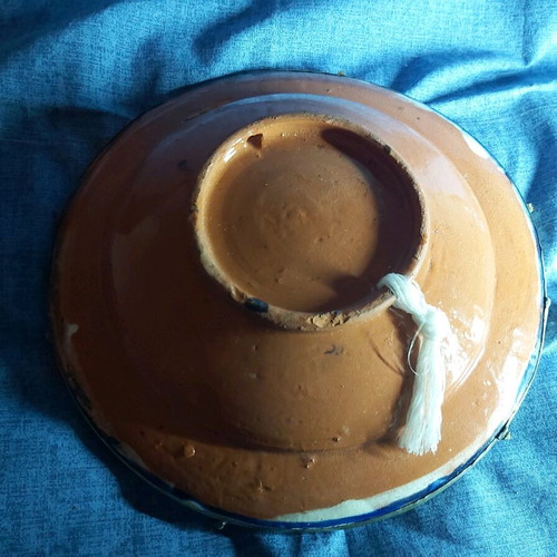 Ceramic plate/bowl used vintage Moroccan handmade 35 years old