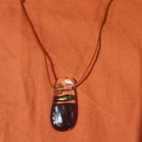 Murano glass necklace and earrings set new, blue