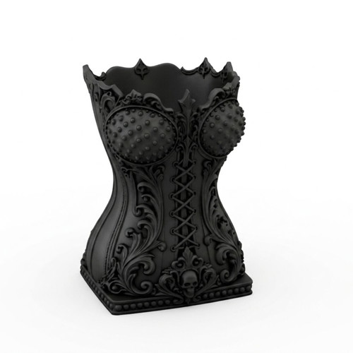Goth Corset Makeup Organizer Brush Holder made to order