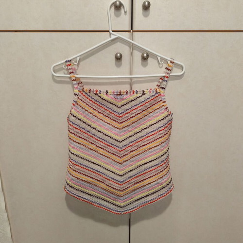 Vintage blouse used, size S, colorful, synthetic material