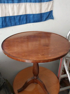 Coffee table used, wooden, 0.55 m diameter, 0.55 m height