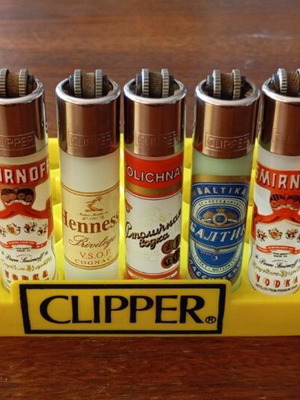 Clipper lighters like new, retro alcohol theme collection