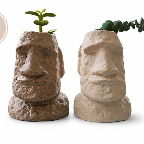 Handmade Mini Cement Planters Totem, new, minimal decor