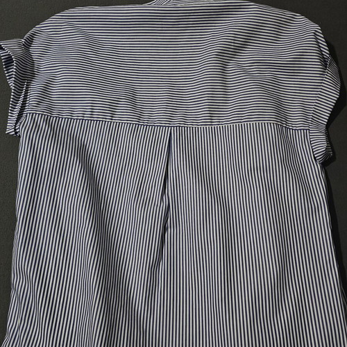 Women's short-sleeve striped shirt, loose fit