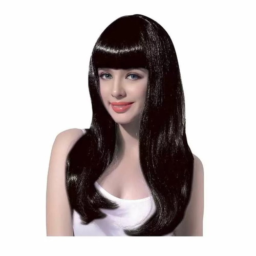 Long wig with bangs black new