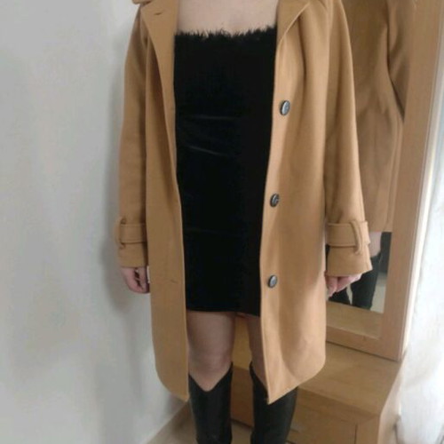 Long coat like new, beige and brown