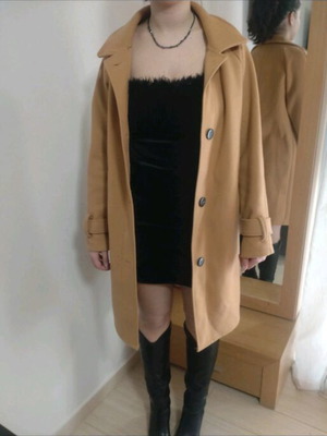Long coat like new, beige and brown