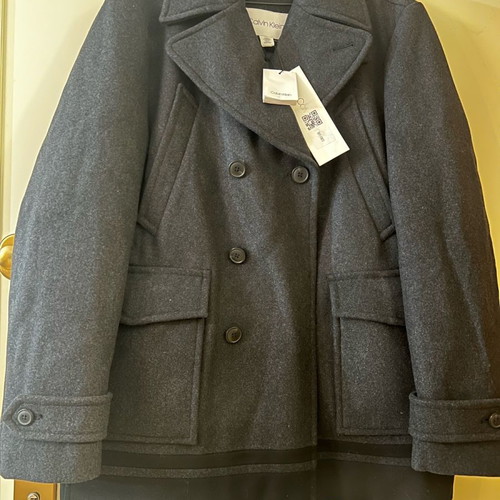 Calvin Klein navy coat new gray, size L