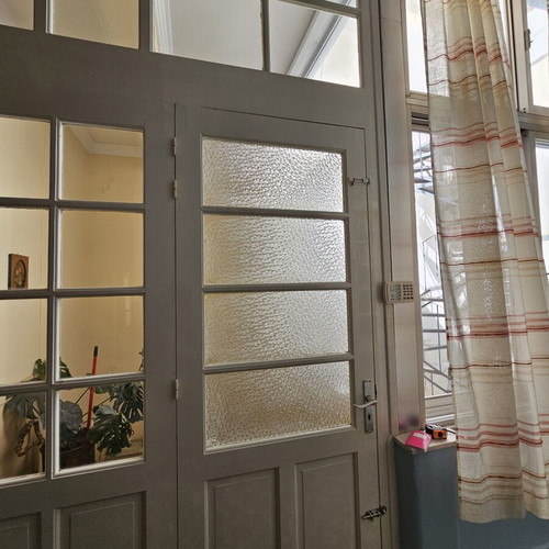 Wooden door with glass panels like new
