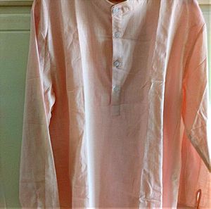 Μοναδική προσφορά!Βαμβακερό πουκάμισο ΜΑΟ / πουκαμίσα UNISEX σε ροζ απαλό XL/XXL