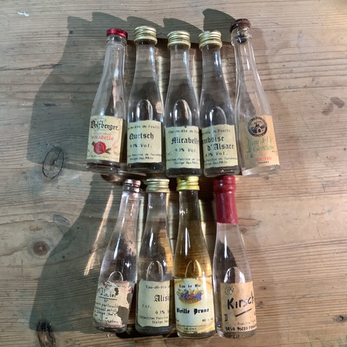 Eau de Vie miniature bottles used, set of 9