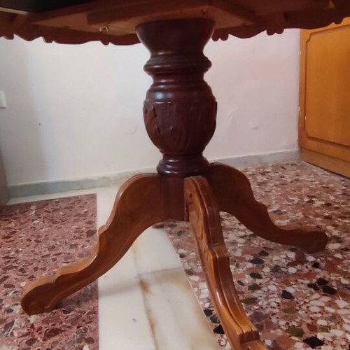 Vintage wooden dining set with 6 chairs used