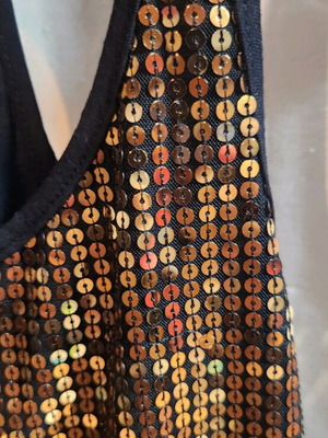 Sleeveless top used with gold sequins, size S