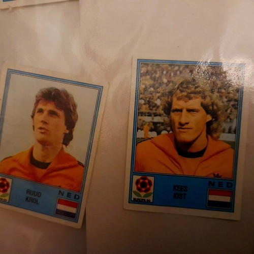Euro 1980 Panini stickers used, pack of 14 without backs