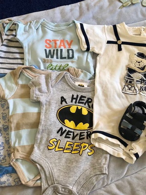 Baby set for boy 0-3 months with bodysuits and sandals like new