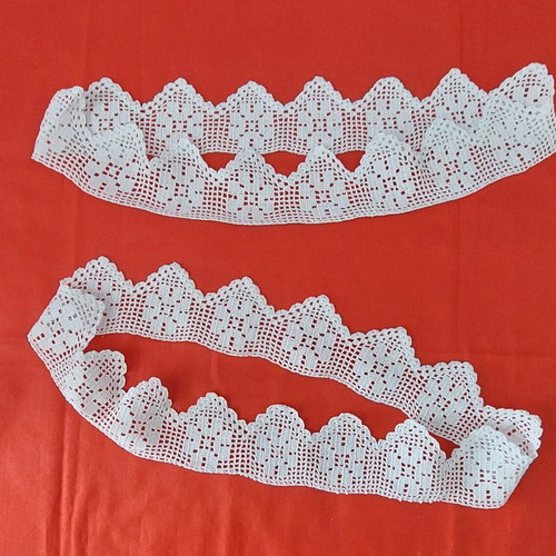 Handmade white lace set of 2 new, crochet for pillowcases