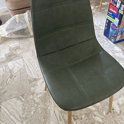 Chairs set of 4 green-gray leatherette like new