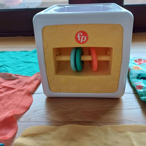 Activity box with scarves like new for babies from 3 months
