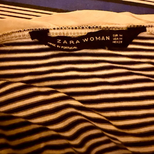 Zara Woman striped dress used, navy and white, size M