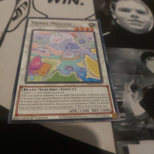 Merry Melffys Yu-Gi-Oh! card like new, 1st Edition Synchro monster