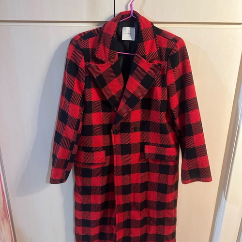 Lumina Checked Long Coat New Size M