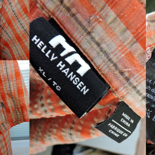 Helly Hansen Mens Short Sleeve Outdoor Shirt XL Orange Beige like new