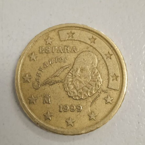 Coin 50 cents euro Spain 1999 used