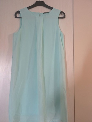 Short wedding-baptism dress used, turquoise, size S by Terranova