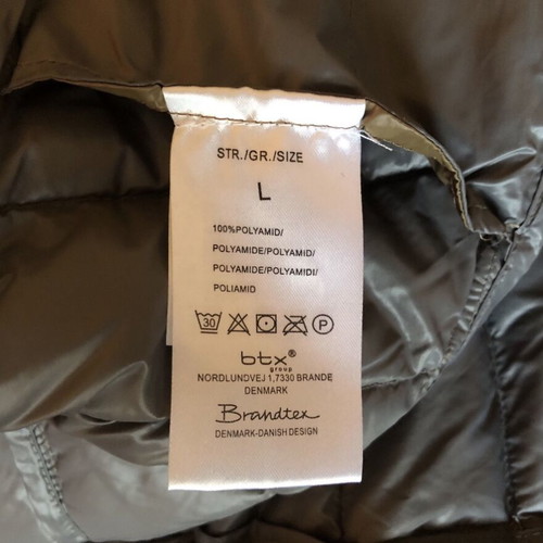 Brandtex down jacket new, women's brown, L-M