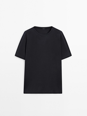 T-Shirt Premium από 100% μερσεριζέ βαμβάκι, ναυτικό μπλε, μέγεθος L