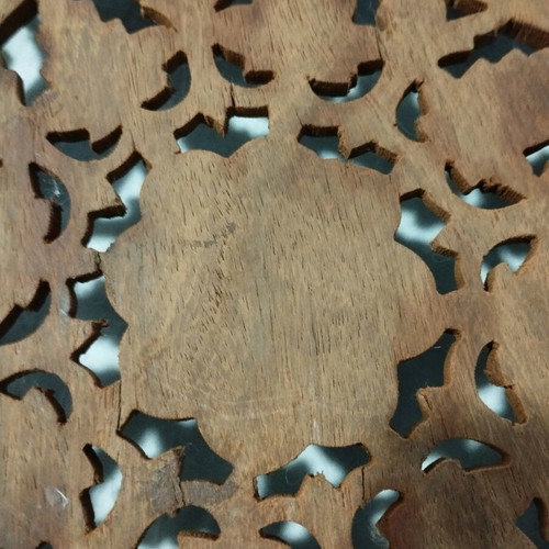 Handmade Indian rosewood carved tray with painting