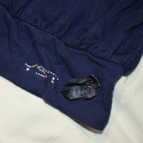 Ysatis Navy Blue V-Neck Short Sleeve Top like new, size S