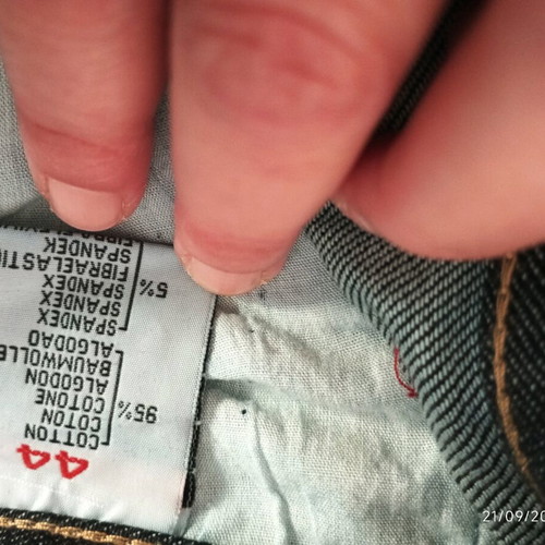 Jeans pants new dark blue with decorative creases