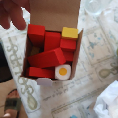 Mini Jenga color tumblin tower set used