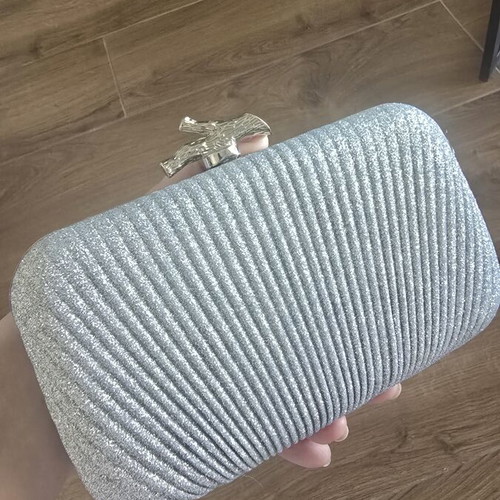 Clutch evening bag silver new