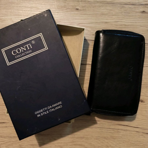 Conti wallet new, black, with multiple compartments