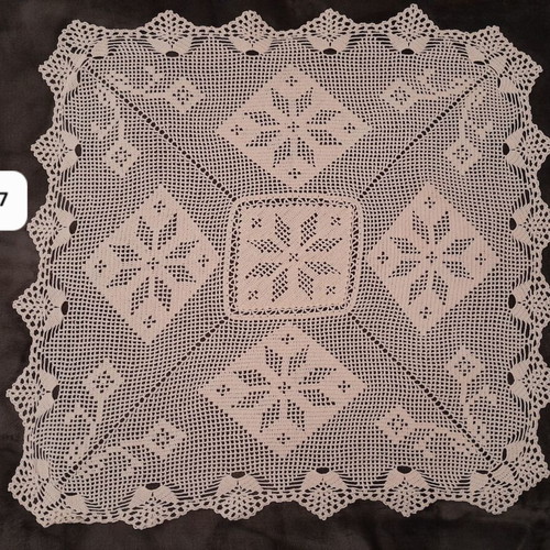 Beige Crochet Table Linen Like New