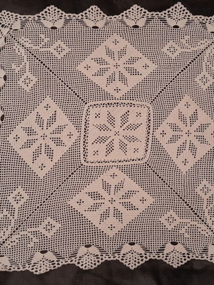 Beige Crochet Table Linen Like New