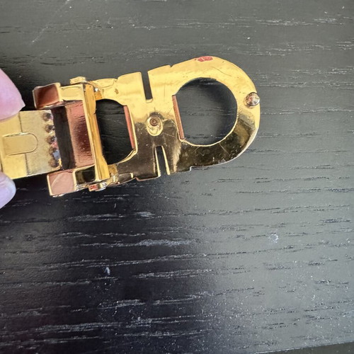 Ferragamo belt buckle used, gold, adjustable size