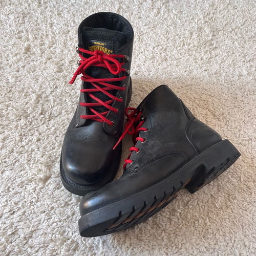 Herman black leather boots used, size 40