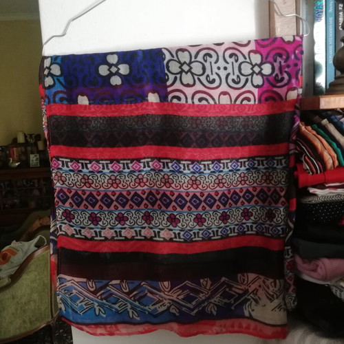 Multicolor airy scarf like new, polyester, approx. 175 cm